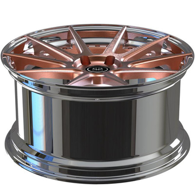 20 Inch Aluminum Alloy Forged 2 Piece Wheels Bronze Brushed Center Polished Barrel Cadillac CTS-V Rim