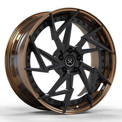 Bronz Siyah Disk 2 Parçalı Dövme Tekerlekler sendeleyerek 19 21 inç Lamborghini'ye Uygun