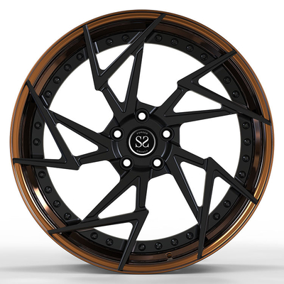 Bronz Siyah Disk 2 Parçalı Dövme Tekerlekler sendeleyerek 19 21 inç Lamborghini'ye Uygun