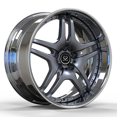 Meceredes Benze S600 Alüminyum Alaşımlı Jantlar 22 2-PC 6061-T6 Gri Yüz Cilalı Fıçılar