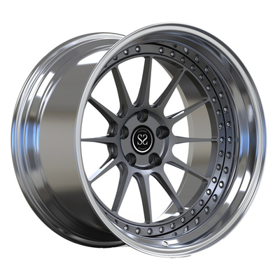 Cilalı Dudak Dövme Jantlar Audi S3 Gun Metal Jant Jantları İçin 2 Parça PC Deep Dish