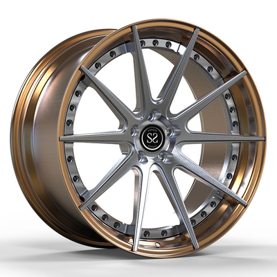 Bronz Cilalı Dudak 2 Parça Dövme Tekerlekler Fırçalanmış Tabanca Audi S6 Özel Araba Için Metal Konuşmacı Diskler