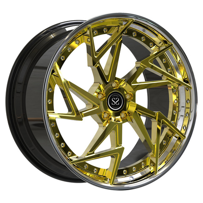 19x8.5 19x11 2 Parça Jant Jantlar Kademeli Dövme Parlak Altın Audi R8