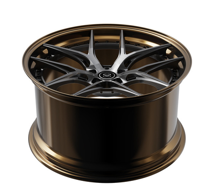Brushed Dark Gun 2Adet Dövme Tekerlekler Jantlar Metal Namlu Parlak Bronz 5X112 20 İnç