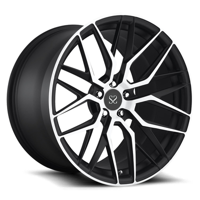 Alüminyum Alaşımı 1PC Kalıplı Özel Çemberler PCD 5x120 Beyaz Ve Siyah Makine Yüzü