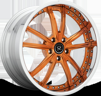 Turuncu makine yüzü 2pc dövme tekerlekler 5x112 5x120 Gt50 için BMW 525i