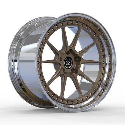 Audi S7 2019 19x8.5 5x112 ET25 Özel 2-PC Kalıp Çarkları Düzenleme Stilleri Matt Broze Disk ve Poli Lip