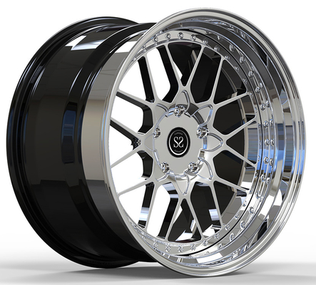 20x10.5ET+70/21x12.5E+27 5x4.75/70.1 C5 Corvette için 3-PC krom halkalar