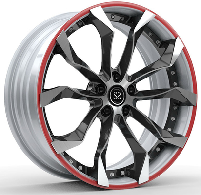 19x8.5ET9 /19x10 ET19 Parlak Siyah Pencereler Beyaz Yüz Ve Kırmızı Yüzük 2001 E39 M5 için