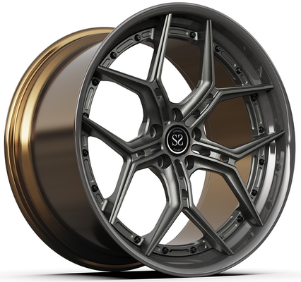 20x9 ET35/20x10 ET40/5x112/66.6 Gri Disk Ve Saten Bronz Fıçı 2-PC Çarklar Lüks Araba Çarkları Evrensel Arabalar için Çarklar