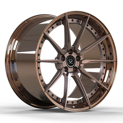 Özel 2PC Porsche Dövme Alaşımlı Jantlar Jantlar 19x9 Parlak Bronz