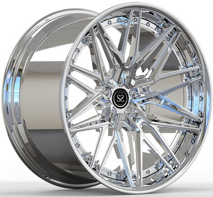 Chrome Custom 2-PC Forged Rims 20x9.0 and 20x11 for Mercedes E63 AMG