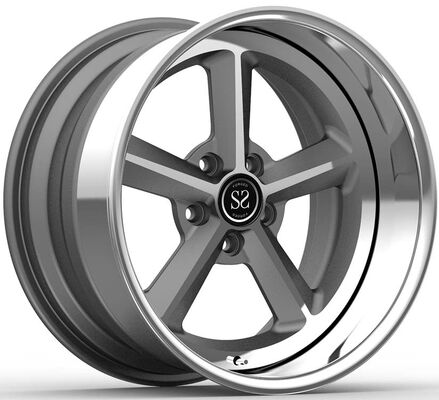 19x10 ve 20x14 3 parça dövme tekerlekleri Corvette c6 z06 için cilalanmış dudak ve gri disk 2008 yılı