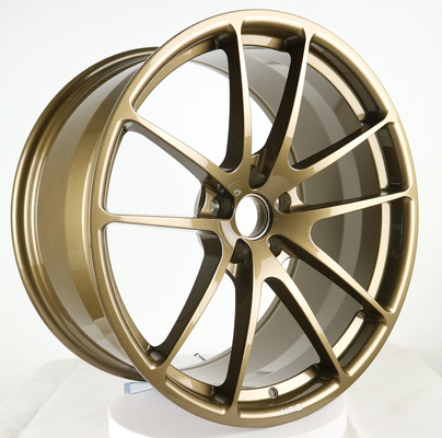 Yarış arabası Porsche 991 5x130 için 19 inç bronz tek parça dövme jant