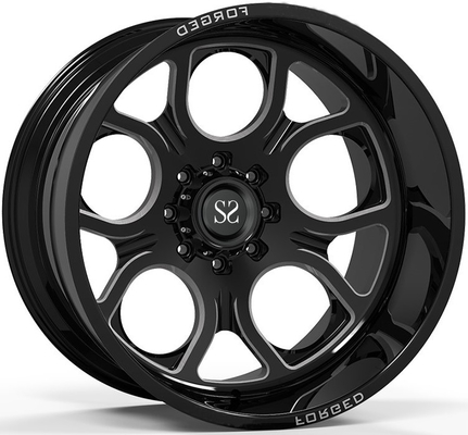 Off Road 4x4 Tekerlekler 20x10 20x12 20x14 24x12 ve 24x14 Parlak Siyah Derin Bulaşık Jantları