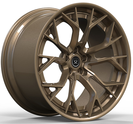 Bronz 6061-T 6 Alüminyum Alaşımlı 2 Parça Dövme Jant Hiper Siyah Cıvata Desen Özel 5x120 5x114.3 5x139.7 5x110 5x112