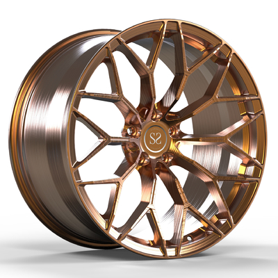 Ferrari 458 1 parça alaşım jantlar için fırçalanmış bronz monoblok 21 inç dövme jant