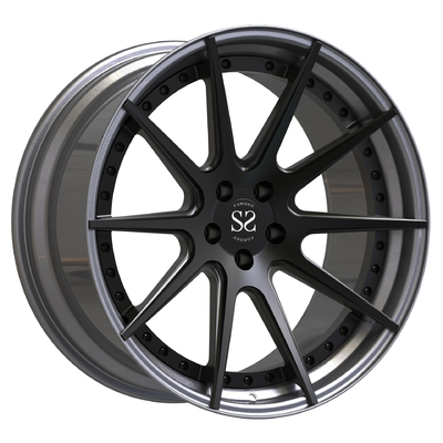 20x10 Alüminyum 2 Parça Dövme Jant T6 Merkez Mat Siyah Namlu Cilalı