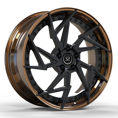 Audi A3'e Uygun Bronz 2-PC Kalıp Alaşım Çemberleri 18 ve 19 inç 5x112 Bolt Deseni