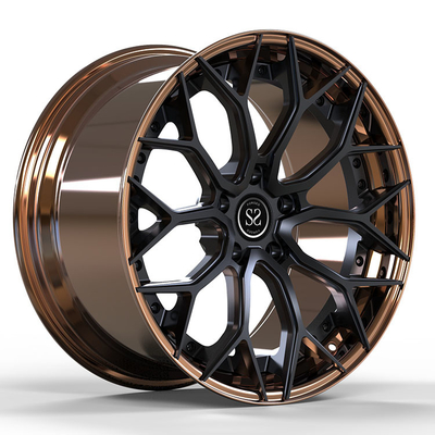 BMW series3'e uygun F30 5x120 2-PC Dövme Alüminyum Alaşımlı Jantlar sendeleyerek 19 ve 20 inç Bronz Namlu + Parlak Siyah Disk
