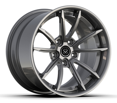 Dövme Alaşımlı Jantlar 2 Parça Parlak Gri 18x9 18x12 18inç Sentezlenmiş 996 Turbo Jantlar