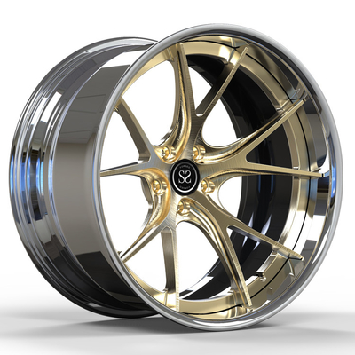 20 inç 20x11 Parlak Alaşım 2 Parça Dövme Fırçalı Altın Jantlar S5 Araba Jantları