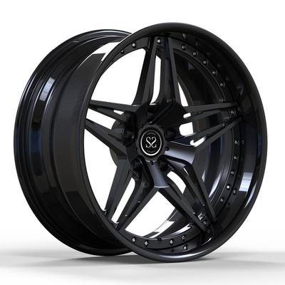 Siyah Alaşımlı Chevy Nova 2 PC Dövme Tekerlekler sendeleyerek 18 inç 19 inç 18x8 19x9